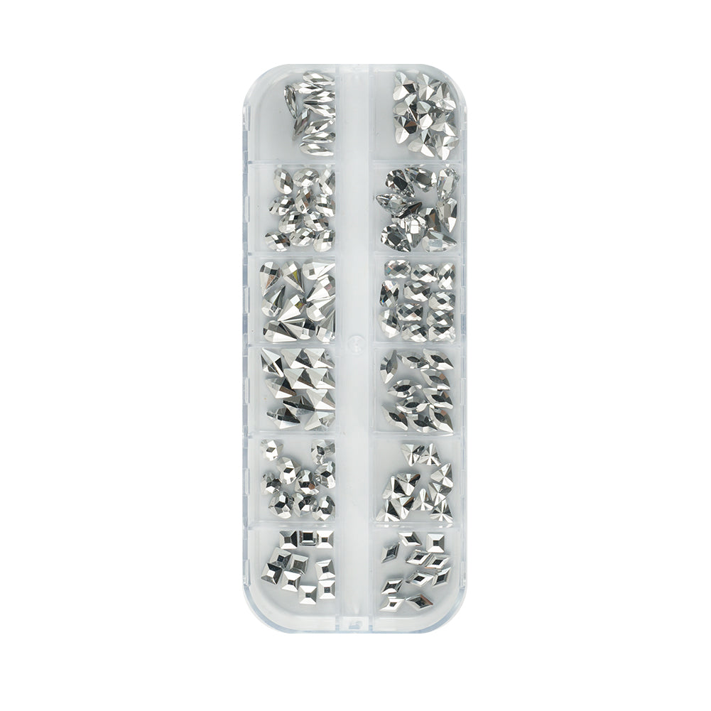Small Rhinestone Box - MCL-1210-05 - Silver